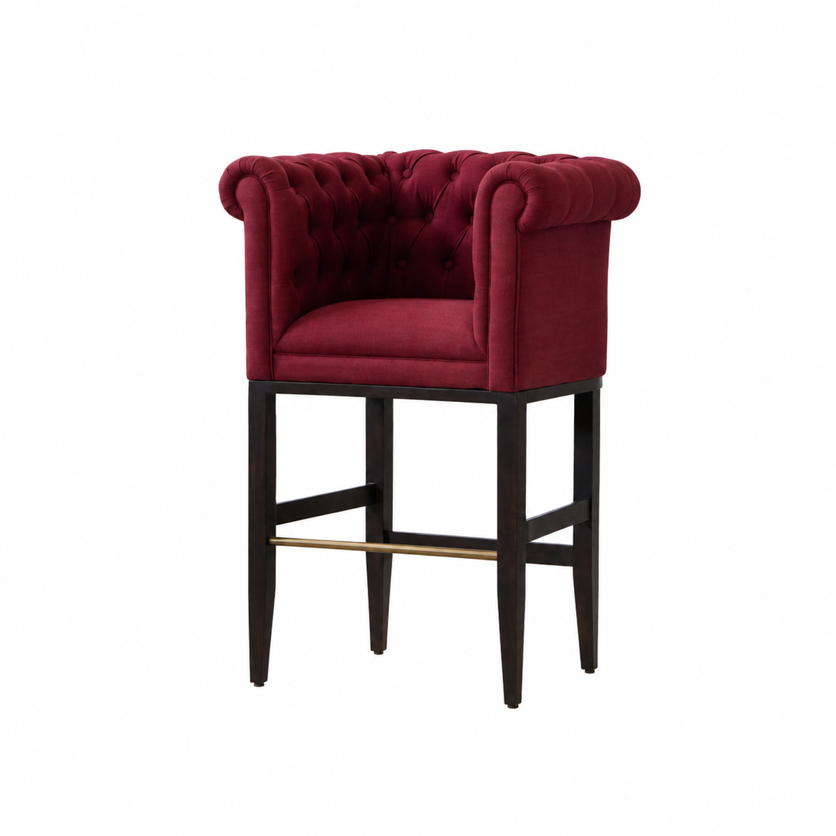 Burgundy Chesterfield Bar Chair