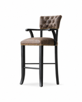 Tufted Taupe Bar Chair