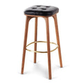 Tufted Wood Bar Chair