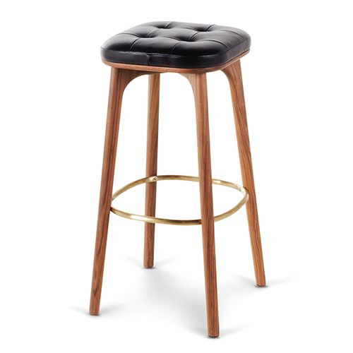 Tufted Wood Bar Chair
