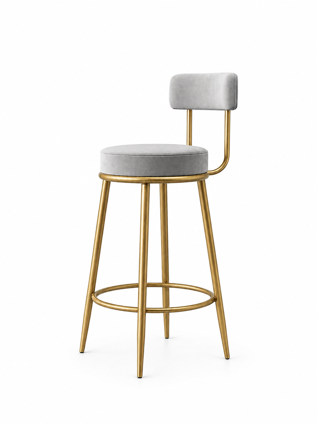 Grey Brass Bar Chair