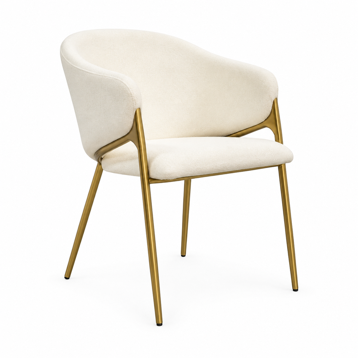 Boucle Brass Dining Chair