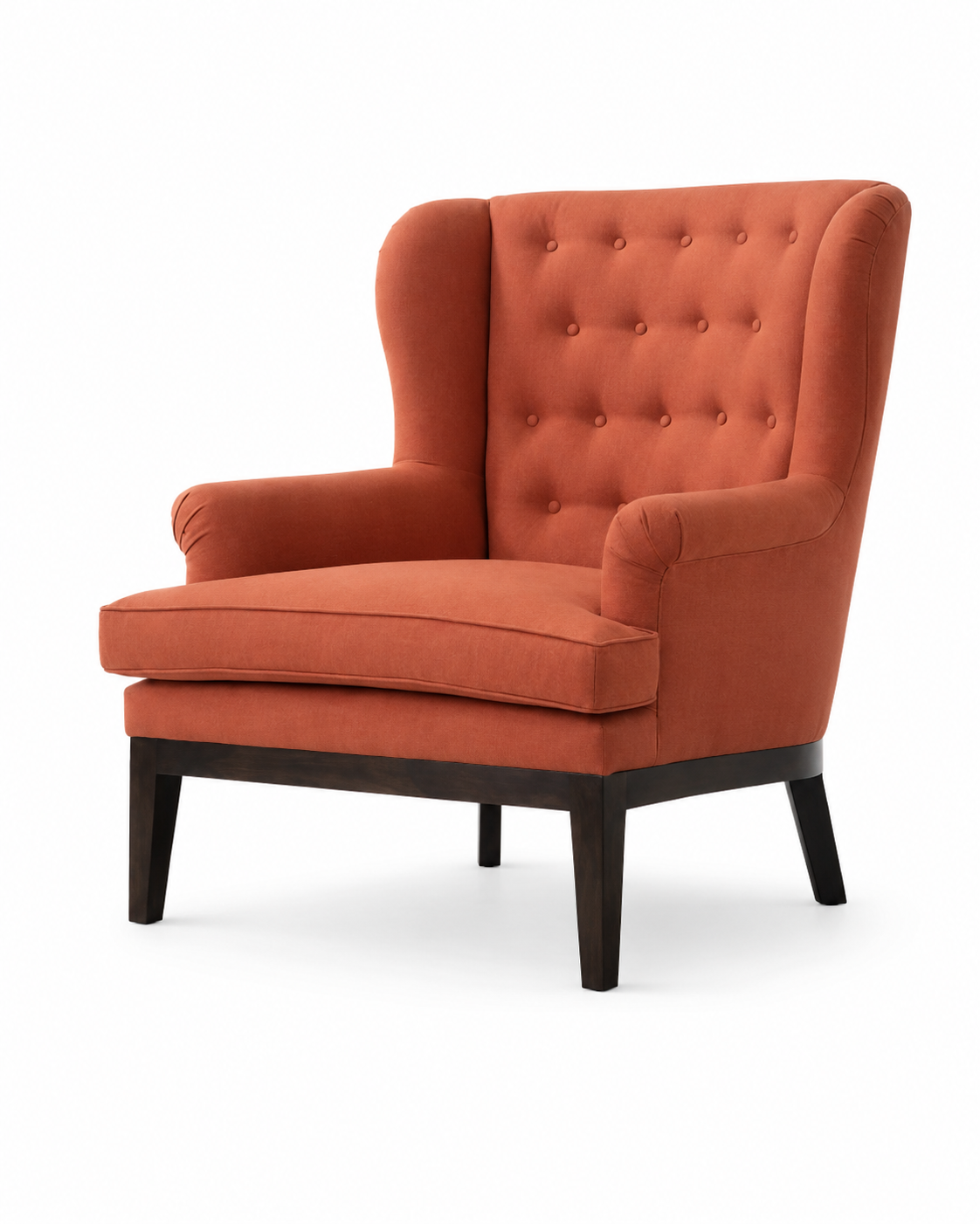 Rust Wingback Lounge Chair