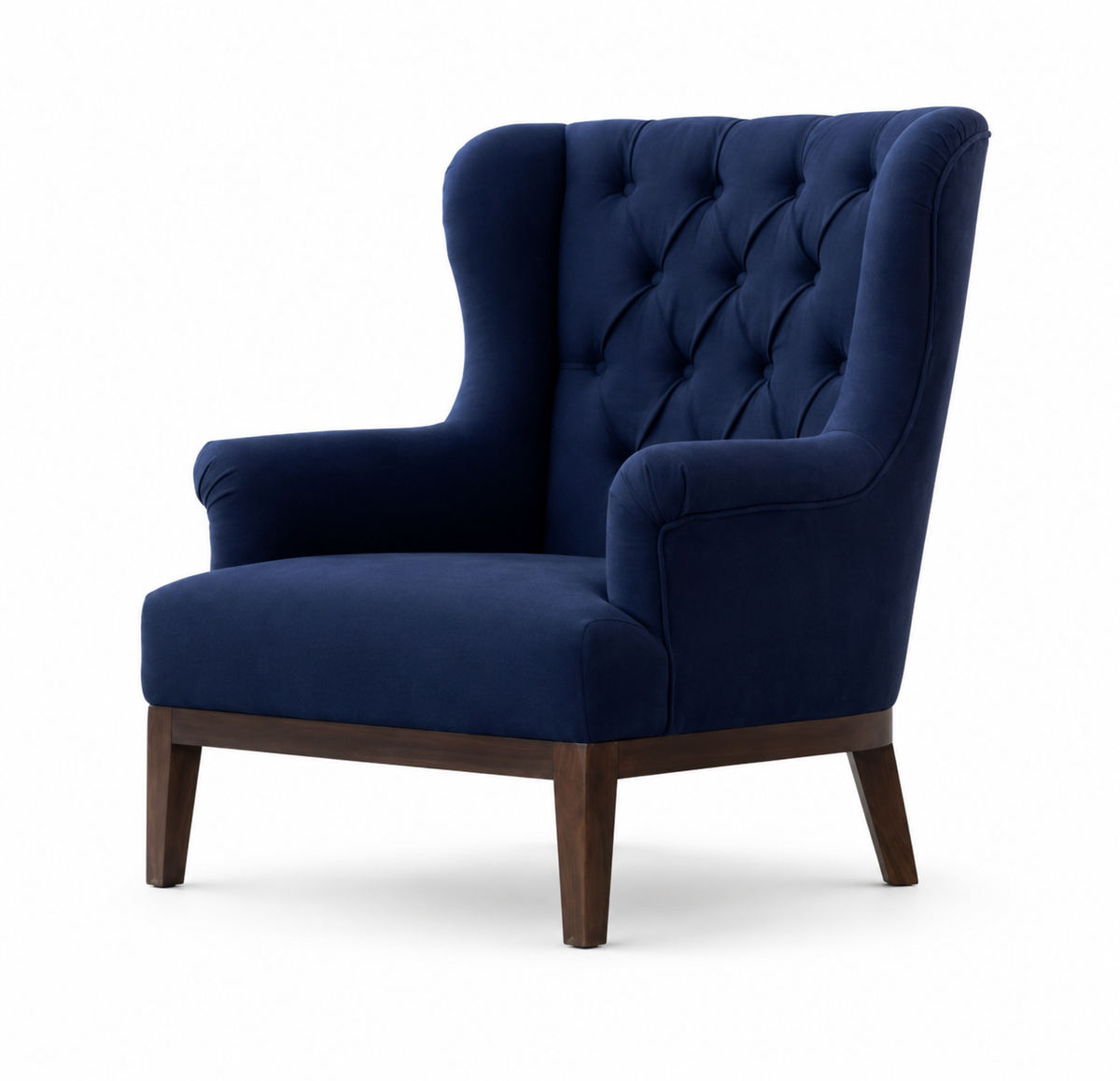 Navy Wingback Lounge Chair