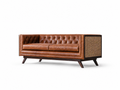 Cognac Woven Sofa